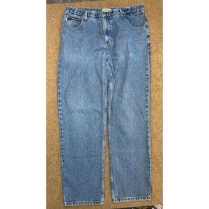 LL Bean Comfort Waist Jeans Mens 37x34 Straight Leg Relaxed Stonewash Denim